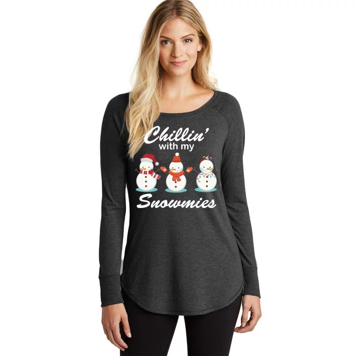 Chillin With My Snowmies Christmas Women's Perfect Tri Tunic Long Sleeve Shirt