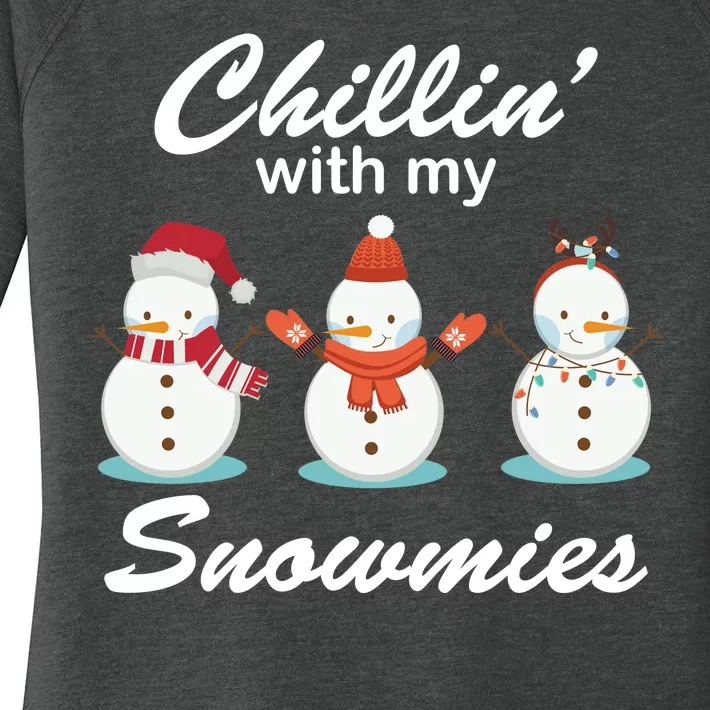 Chillin With My Snowmies Christmas Women's Perfect Tri Tunic Long Sleeve Shirt