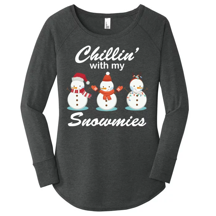 Chillin With My Snowmies Christmas Women's Perfect Tri Tunic Long Sleeve Shirt