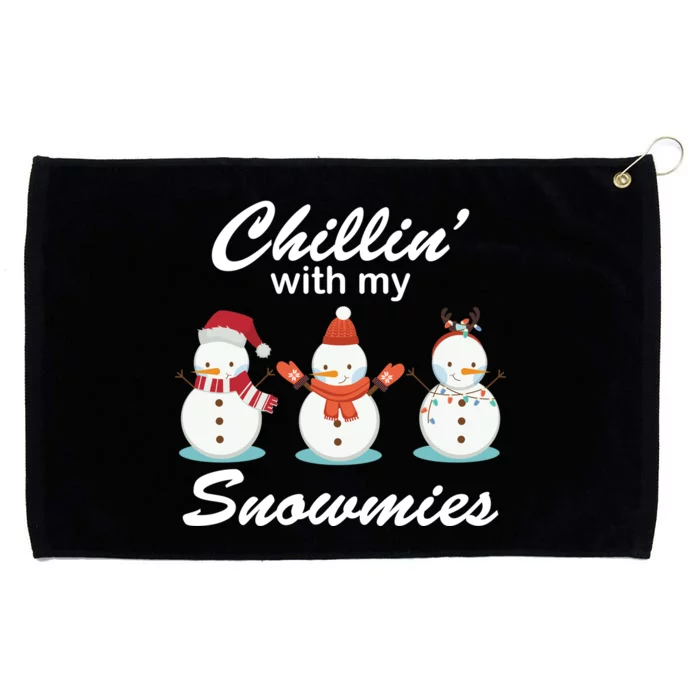 Chillin With My Snowmies Christmas Grommeted Golf Towel