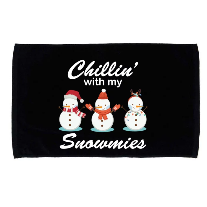 Chillin With My Snowmies Christmas Microfiber Hand Towel