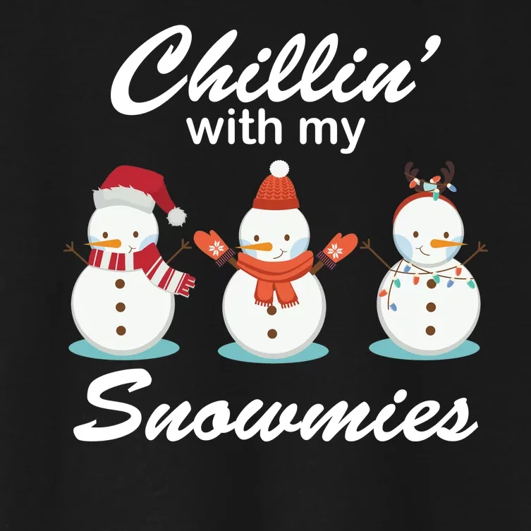 Chillin With My Snowmies Christmas Women's Crop Top Tee