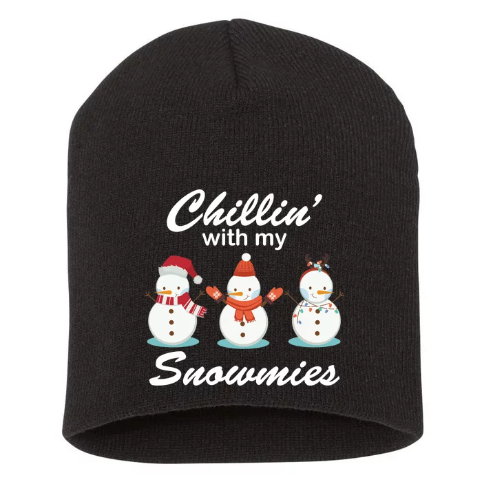 Chillin With My Snowmies Christmas Short Acrylic Beanie