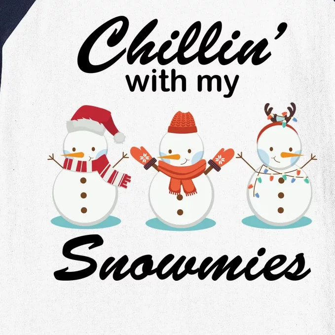 Chillin With My Snowmies Christmas Baseball Sleeve Shirt