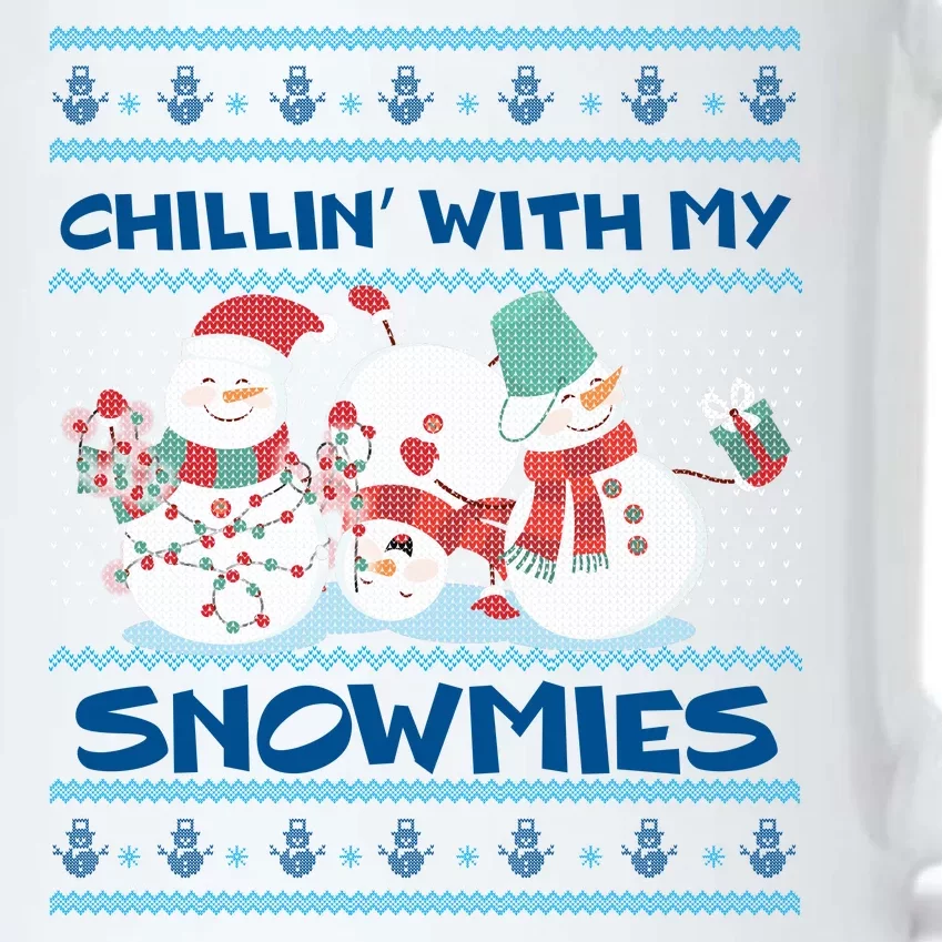 Chillin With My Snowmies Ugly Christmas Black Color Changing Mug