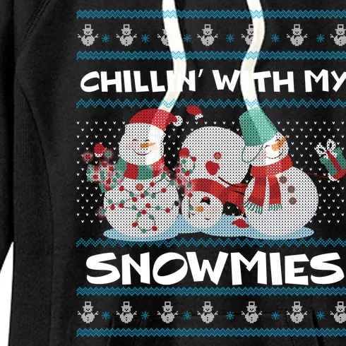 Chillin With My Snowmies Ugly Christmas Women's Fleece Hoodie