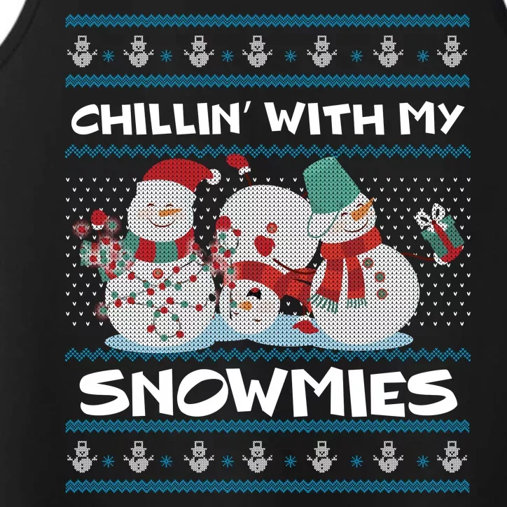 Chillin With My Snowmies Ugly Christmas Performance Tank