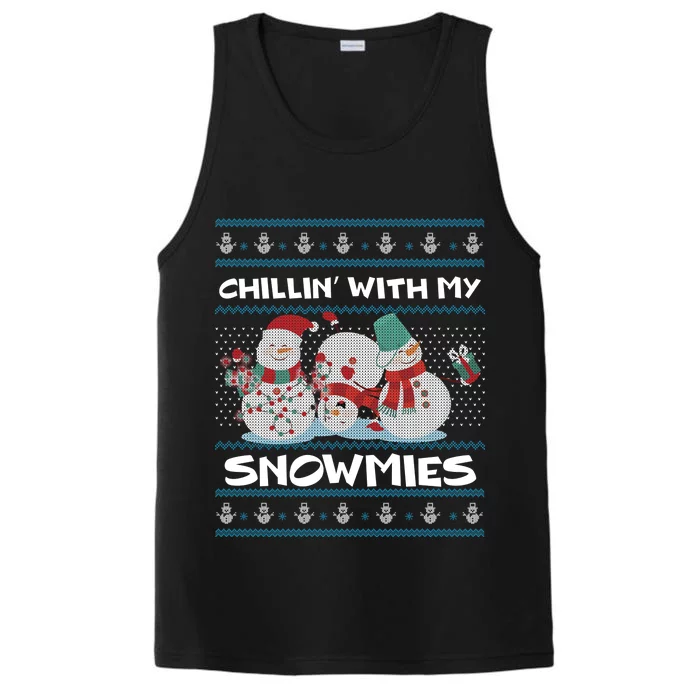 Chillin With My Snowmies Ugly Christmas Performance Tank