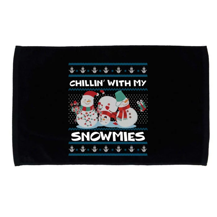 Chillin With My Snowmies Ugly Christmas Microfiber Hand Towel