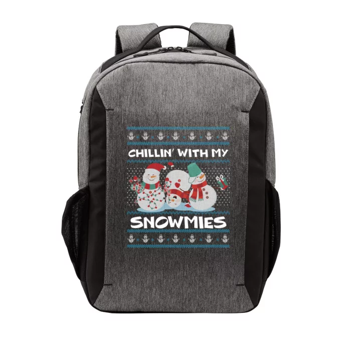 Chillin' With My Snowmies Ugly Christmas Vector Backpack