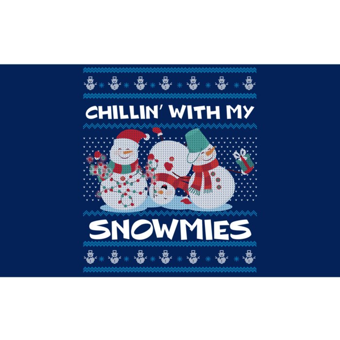 Chillin' With My Snowmies Ugly Christmas Bumper Sticker