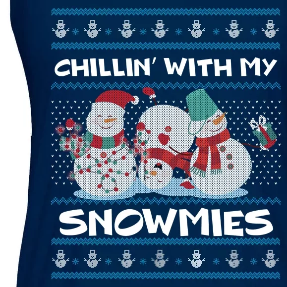 Chillin' With My Snowmies Ugly Christmas Ladies Essential Flowy Tank