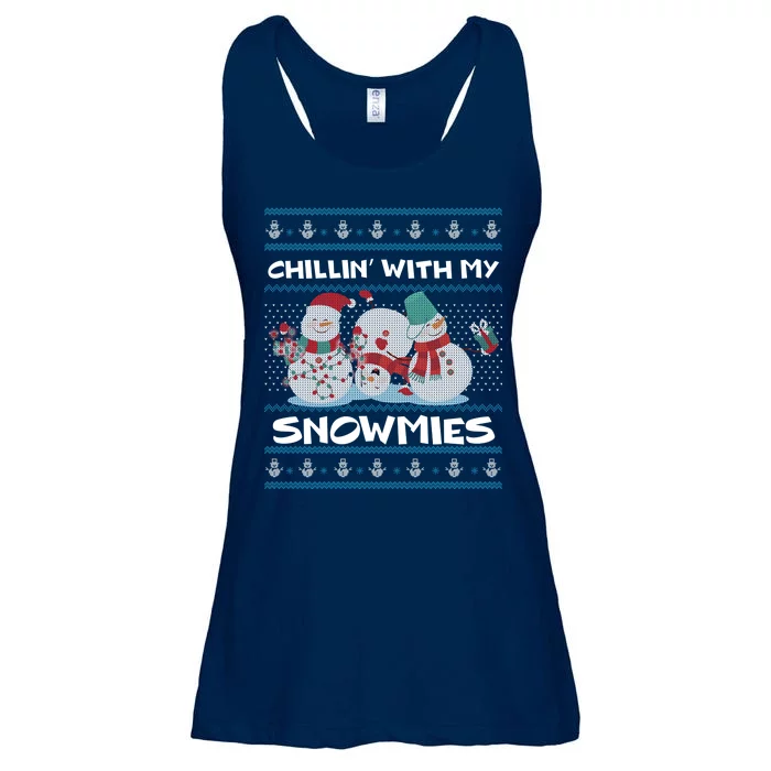 Chillin' With My Snowmies Ugly Christmas Ladies Essential Flowy Tank