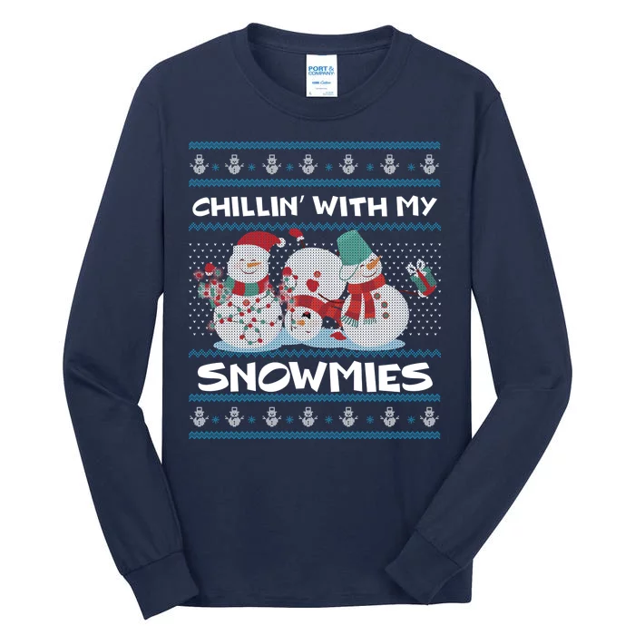 Chillin' With My Snowmies Ugly Christmas Tall Long Sleeve T-Shirt