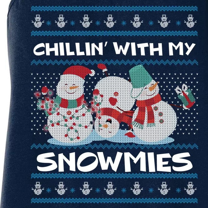 Chillin' With My Snowmies Ugly Christmas Women's Racerback Tank