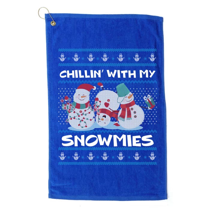 Chillin' With My Snowmies Ugly Christmas Platinum Collection Golf Towel