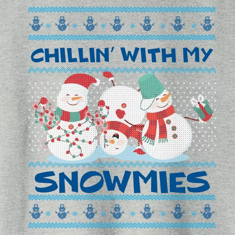 Chillin With My Snowmies Ugly Christmas Women's Crop Top Tee