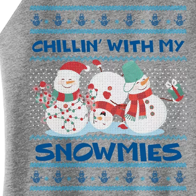 Chillin' With My Snowmies Ugly Christmas Women’s Perfect Tri Rocker Tank