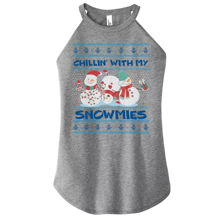 Chillin' With My Snowmies Ugly Christmas Women’s Perfect Tri Rocker Tank