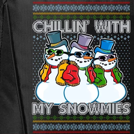 Chillin' With My Snowmies Ugly Christmas Sweater City Backpack