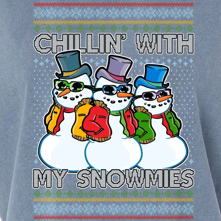 Chillin' With My Snowmies Ugly Christmas Sweater Garment-Dyed Women's Muscle Tee