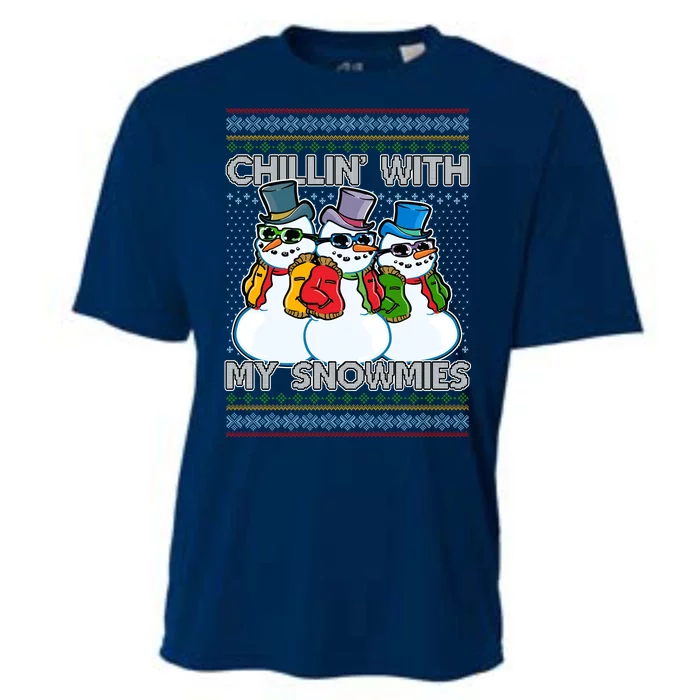 Chillin' With My Snowmies Ugly Christmas Sweater Cooling Performance Crew T-Shirt