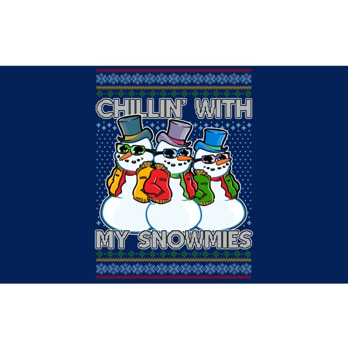 Chillin' With My Snowmies Ugly Christmas Sweater Bumper Sticker