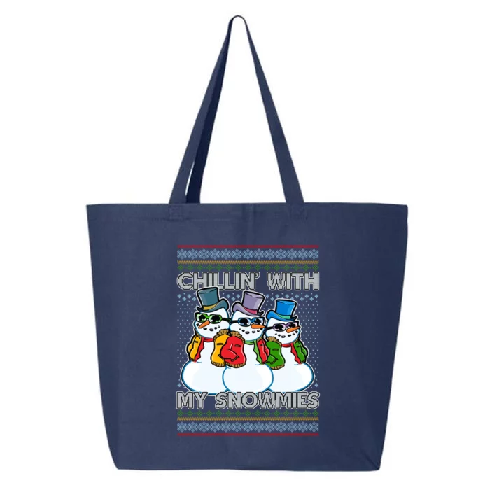 Chillin' With My Snowmies Ugly Christmas Sweater 25L Jumbo Tote