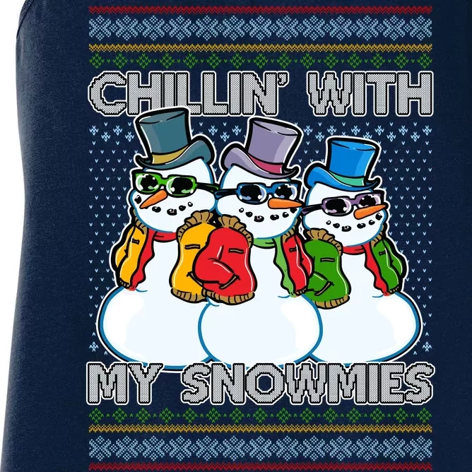 Chillin' With My Snowmies Ugly Christmas Sweater Women's Racerback Tank