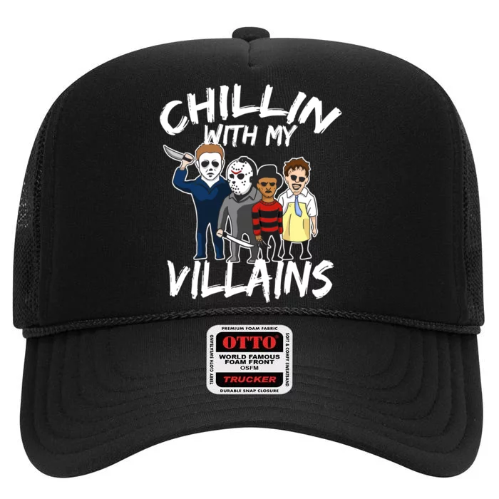 Chillin With My Villains High Crown Mesh Trucker Hat