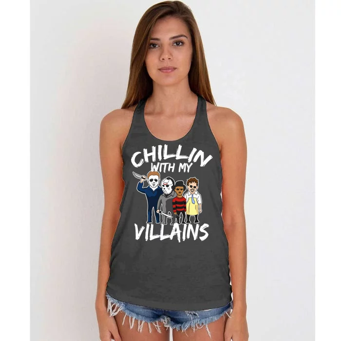 Chillin With My Villains Women's Knotted Racerback Tank