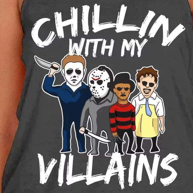 Chillin With My Villains Women's Knotted Racerback Tank