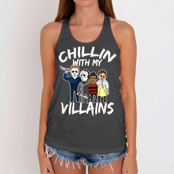 Chillin With My Villains Women's Knotted Racerback Tank