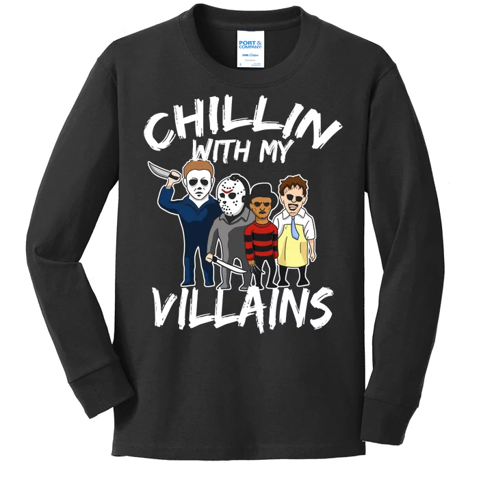 Chillin With My Villains Kids Long Sleeve Shirt