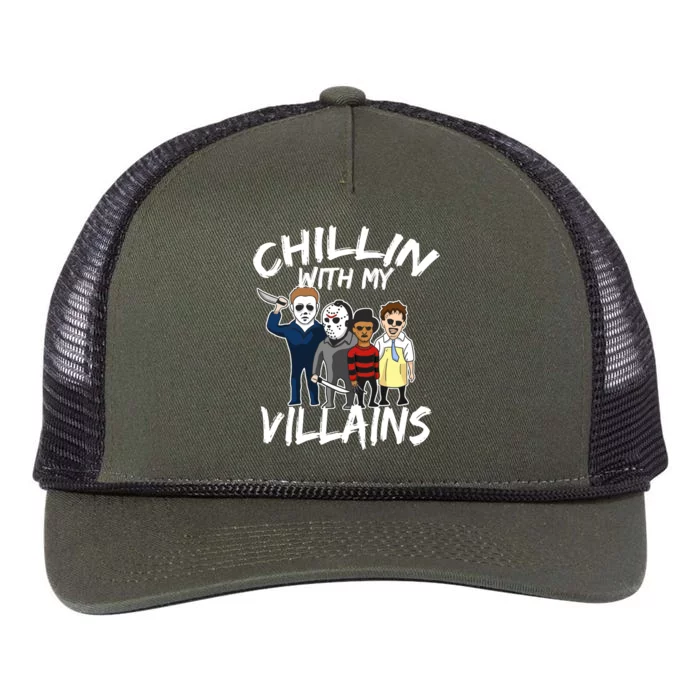 Chillin With My Villains Retro Rope Trucker Hat Cap