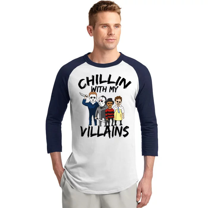 Chillin With My Villains Baseball Sleeve Shirt