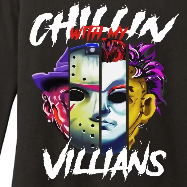 Chillin With My Villains Horror Movie Funny Womens CVC Long Sleeve Shirt