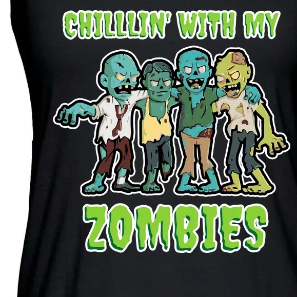 Chillin With My Zombies Ladies Essential Flowy Tank