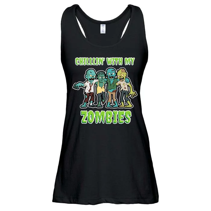 Chillin With My Zombies Ladies Essential Flowy Tank