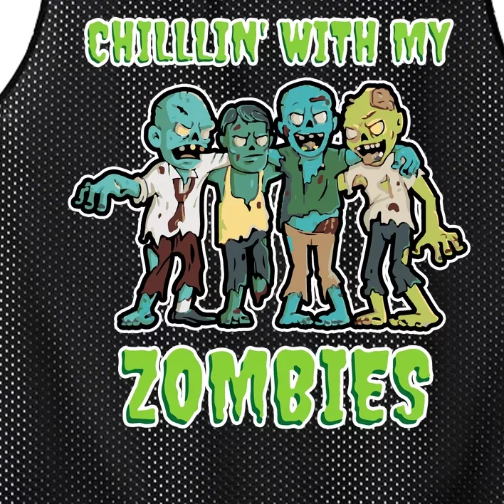 Chillin With My Zombies Mesh Reversible Basketball Jersey Tank