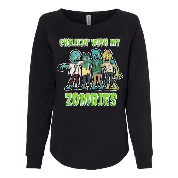 Chillin With My Zombies Womens California Wash Sweatshirt