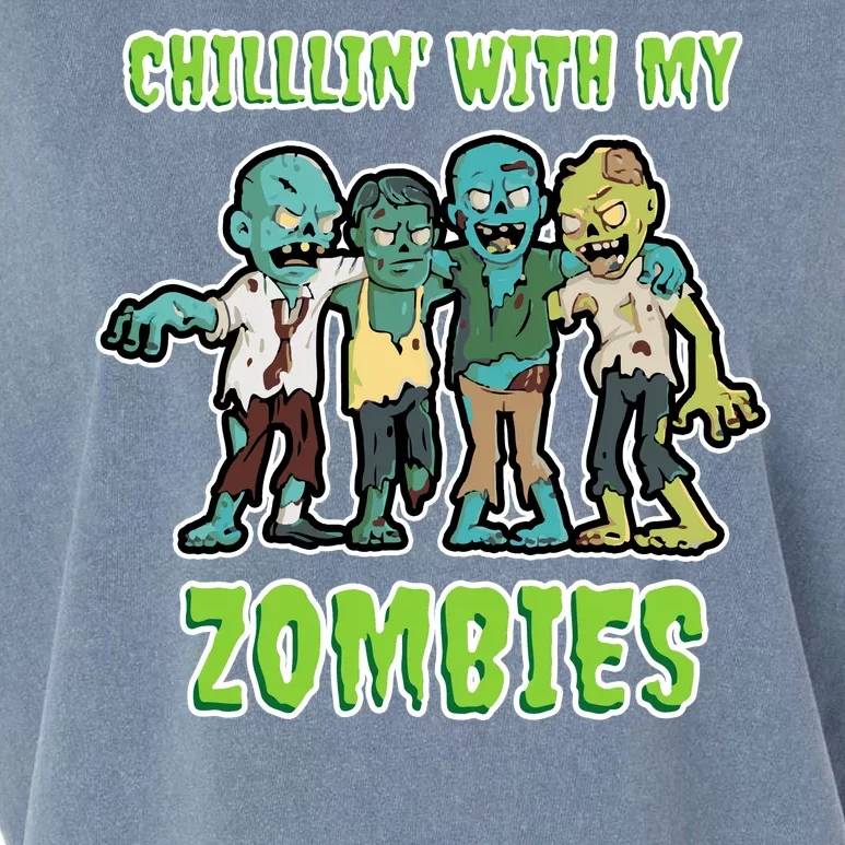 Chillin With My Zombies Garment-Dyed Women's Muscle Tee