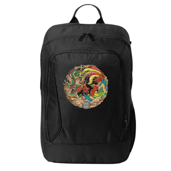 Chinese Dragon and Phoenix Yin Yang City Backpack