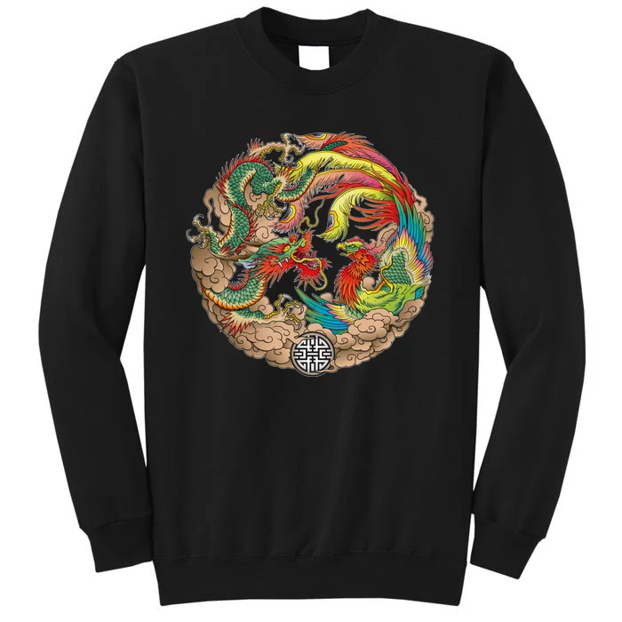 Chinese Dragon and Phoenix Yin Yang Tall Sweatshirt