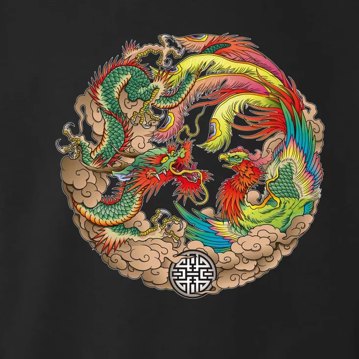 Chinese Dragon and Phoenix Yin Yang Toddler Hoodie