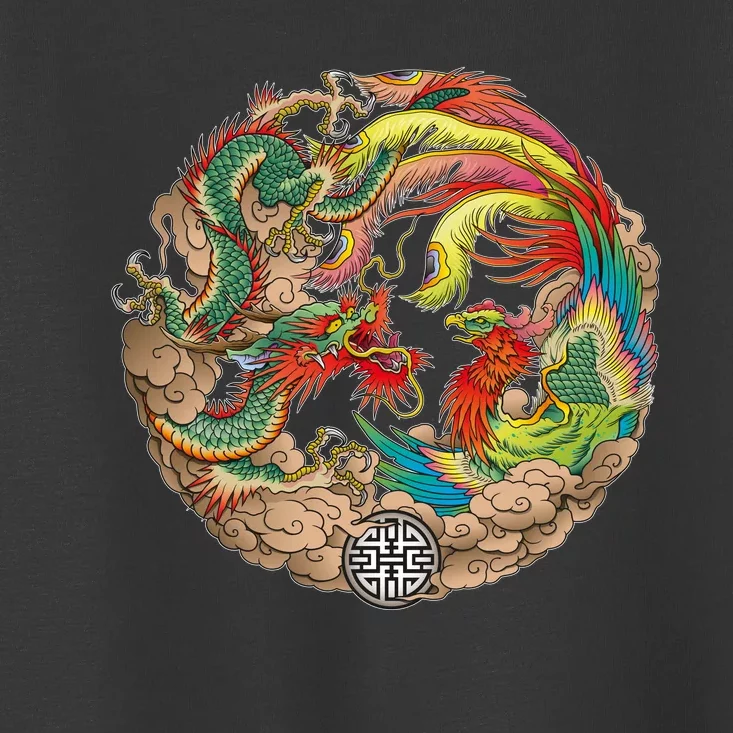 Chinese Dragon and Phoenix Yin Yang Toddler T-Shirt