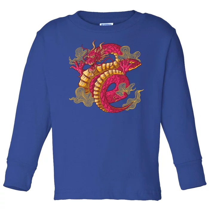 Chinese Dragon Creature Toddler Long Sleeve Shirt