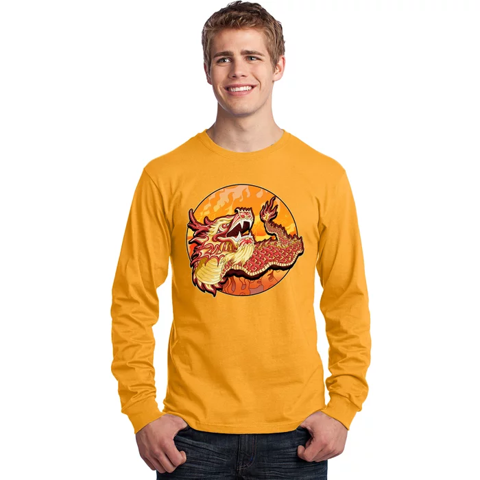 Chinese Dragon Fire Dance Long Sleeve Shirt