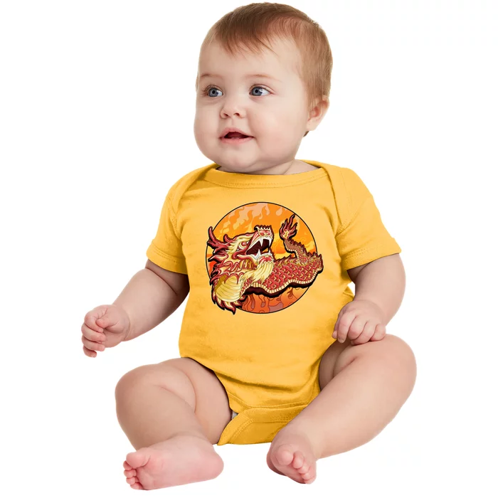 Chinese Dragon Fire Dance Baby Bodysuit