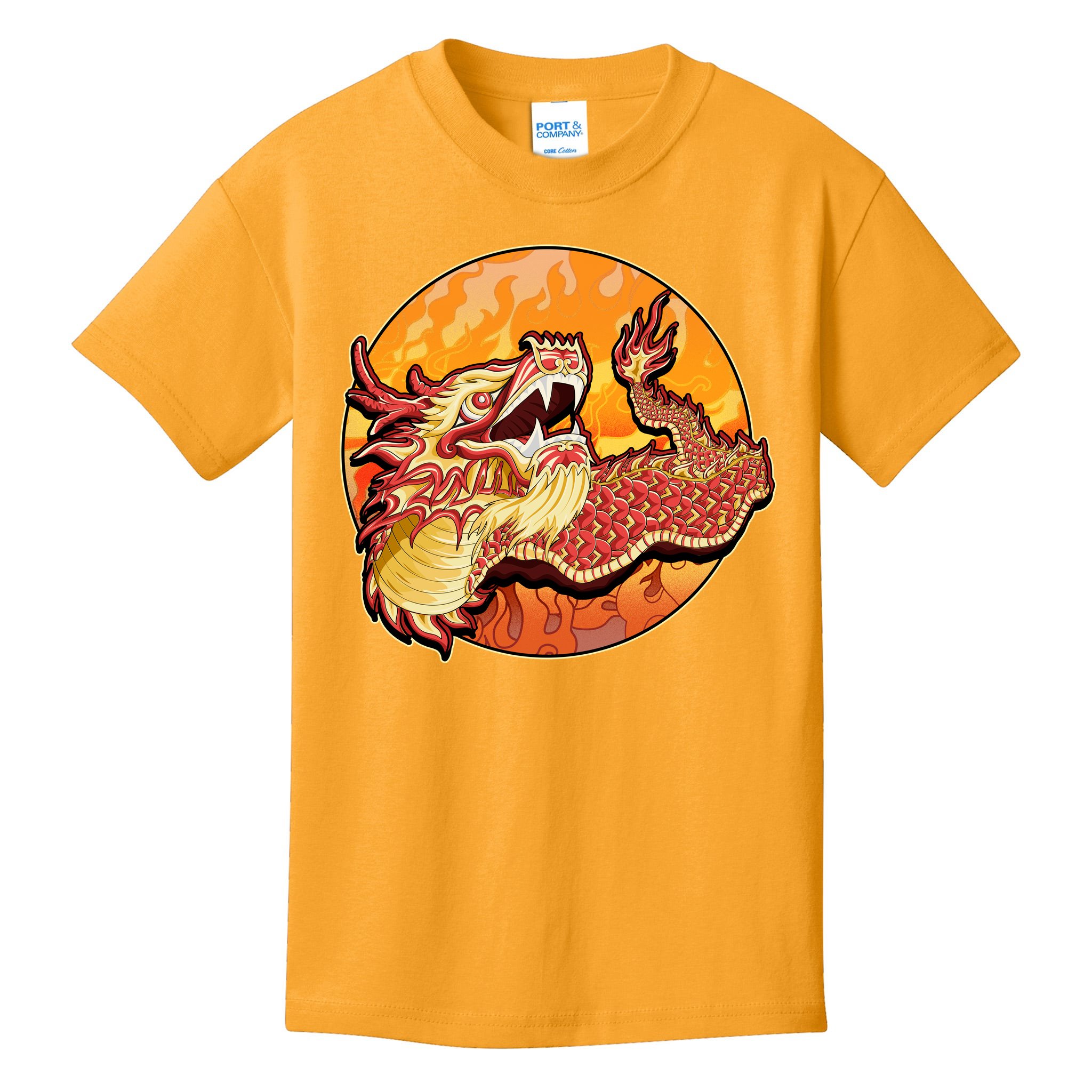 Chinese Dragon Fire Kids TeeShirtPalace